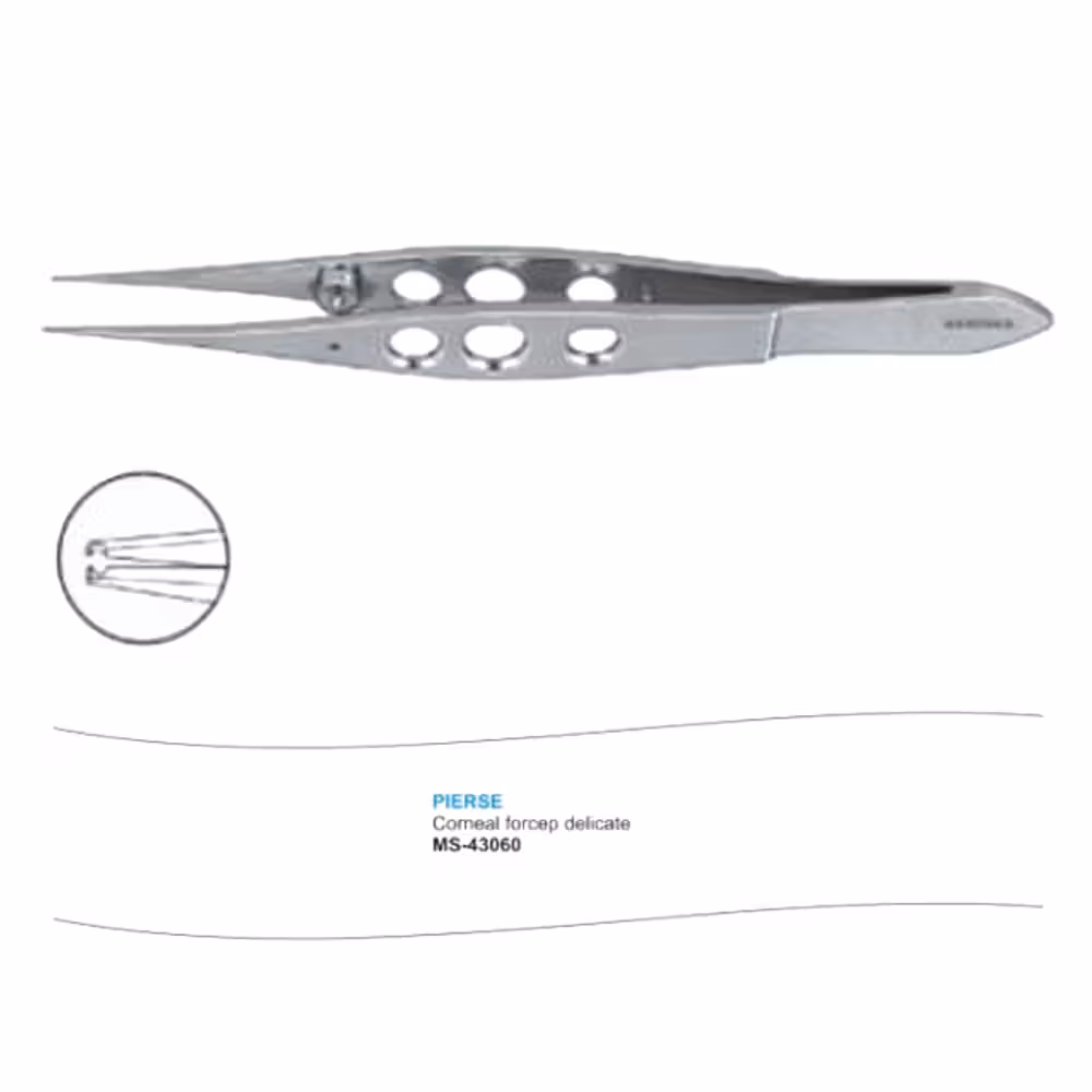 3 x  Microtrack Pierse Corneal Forceps - Delicate MS-43060