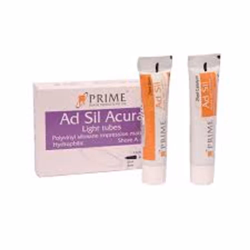 PrimeDentalAd Sil Acura Light Tubes(Shore A-65) Elastomeric Impression Material - 25ml+25ml
