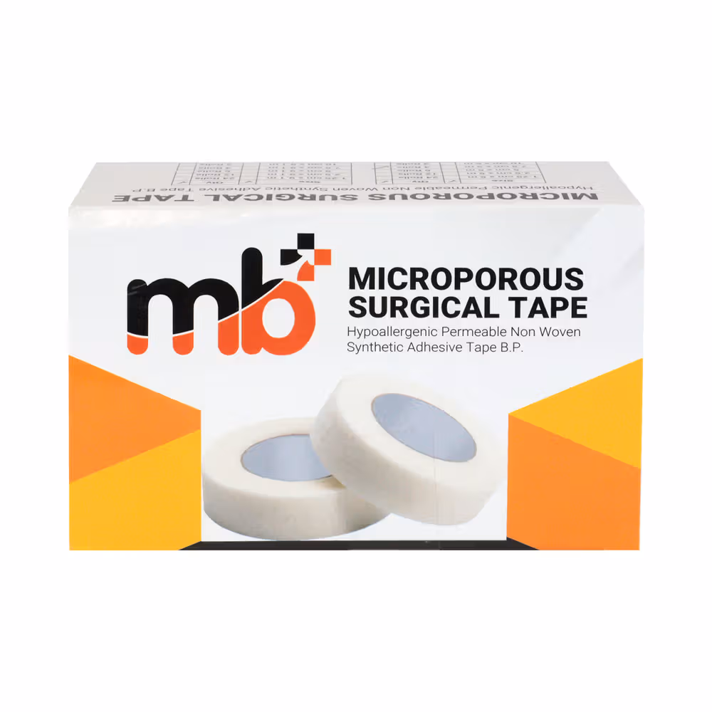 mb+ Microporous Surgical Tape - 3 x 5 Mtr Pack of 4 Rolls