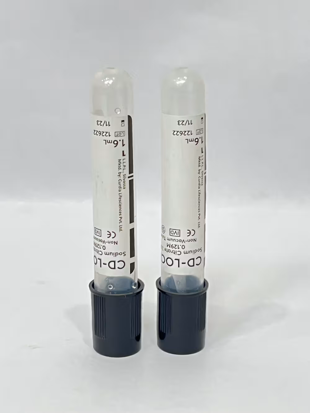 Curdia Sodium Citrate 3.8% Non Vacuum Blood Collection Tube - 1.6ml Pack of 100 Pieces