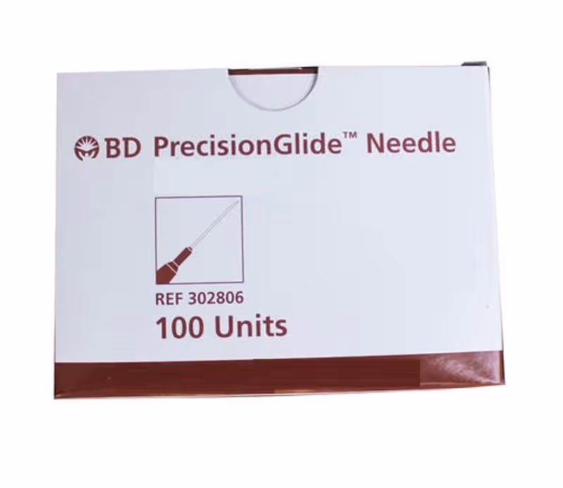 BD Precision Glide Needle - Thin Wall, 24G x 1inch, Pack of 100