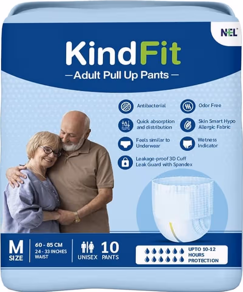 kindfit Adult Diaper - Pullup Type, Medium, Pack of 10