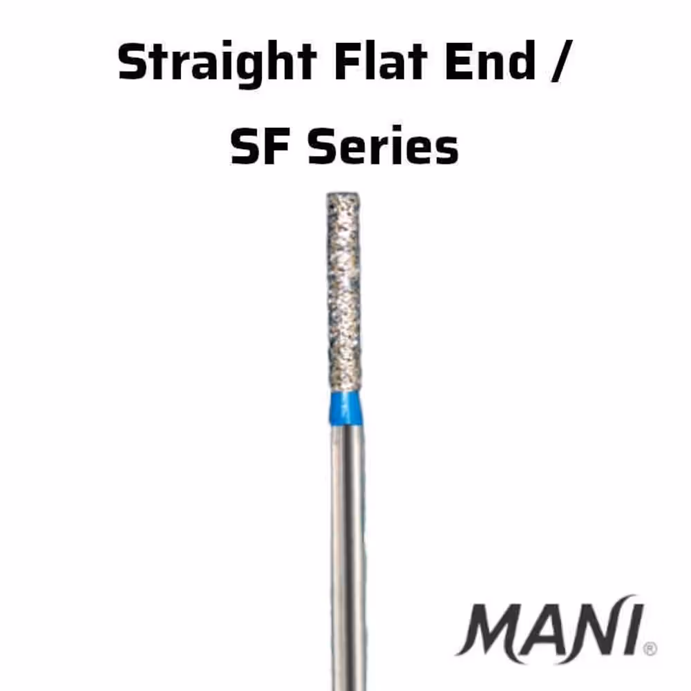Mani Straight Fissure (SF) Series Regular Shank Diamond Burs - Standard (Blue) SO-21