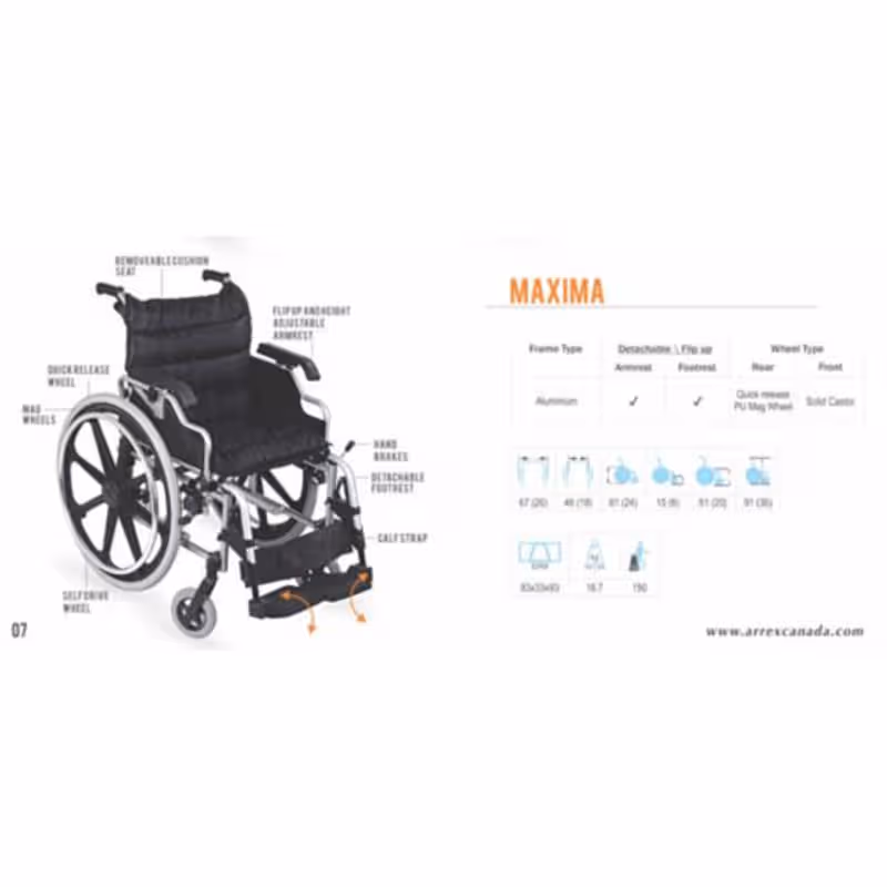 Arrex Zen Series Premium Aluminum Wheelchair - Cord