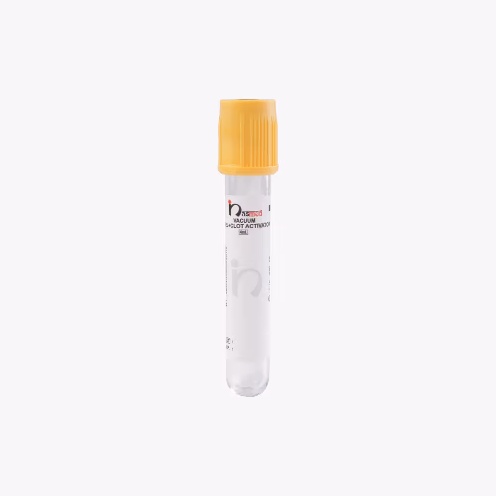 Nasmed Gel + Clot Activator Vacuum Blood Collection Tube - 4ml  Pack of 100 Tubes (NVGC4)