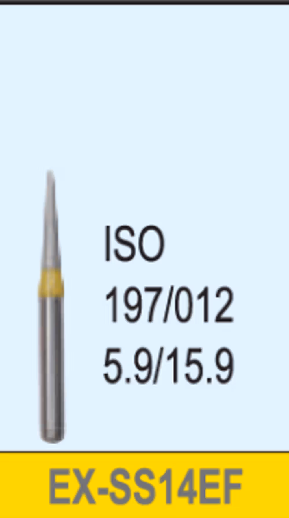 Octa Dental Extra Shape (EX) Series Extra Short Shank Diamond Burs - Extra Fine (Yellow) EX-SS14EF (Pack of 5)