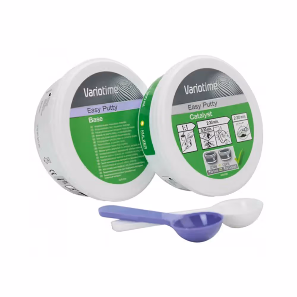 Kulzer Variotime A-Silicone Kit Elastomeric Impression Material - One Easy Putty 600ml + 2 Light Flow Cartridges 50ml