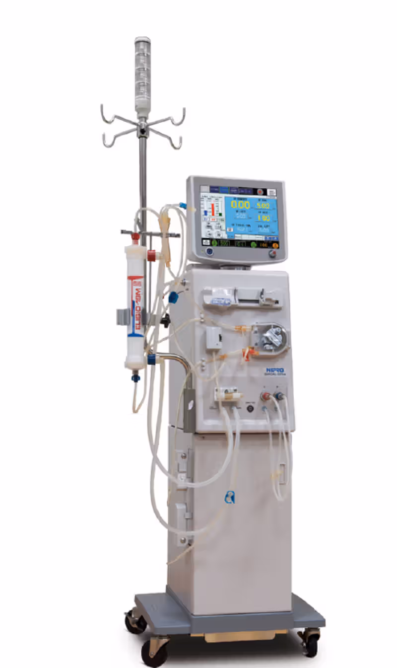 Nipro Surdial 55 Plus Dialysis Machine (W/B-cart, CF flushing unit and Network system) without NIBP