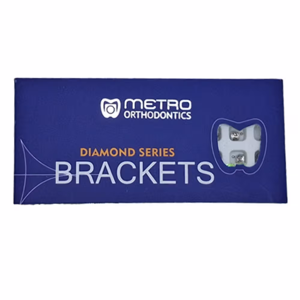 Metro Orthodontics Diamond Series Pack of 20 Metal Conventional Brackets - 022 MBT