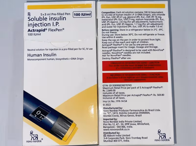Actrapid 100Iu/ml Flexpen 3ml Injection