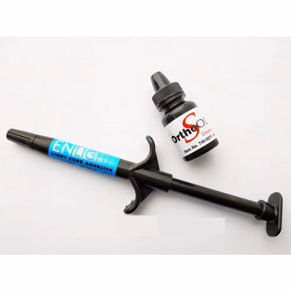 Ormco Enlight Light Cure Orthodontic Bracket Adhesive - Single Syringe With Ortho Solo Primer