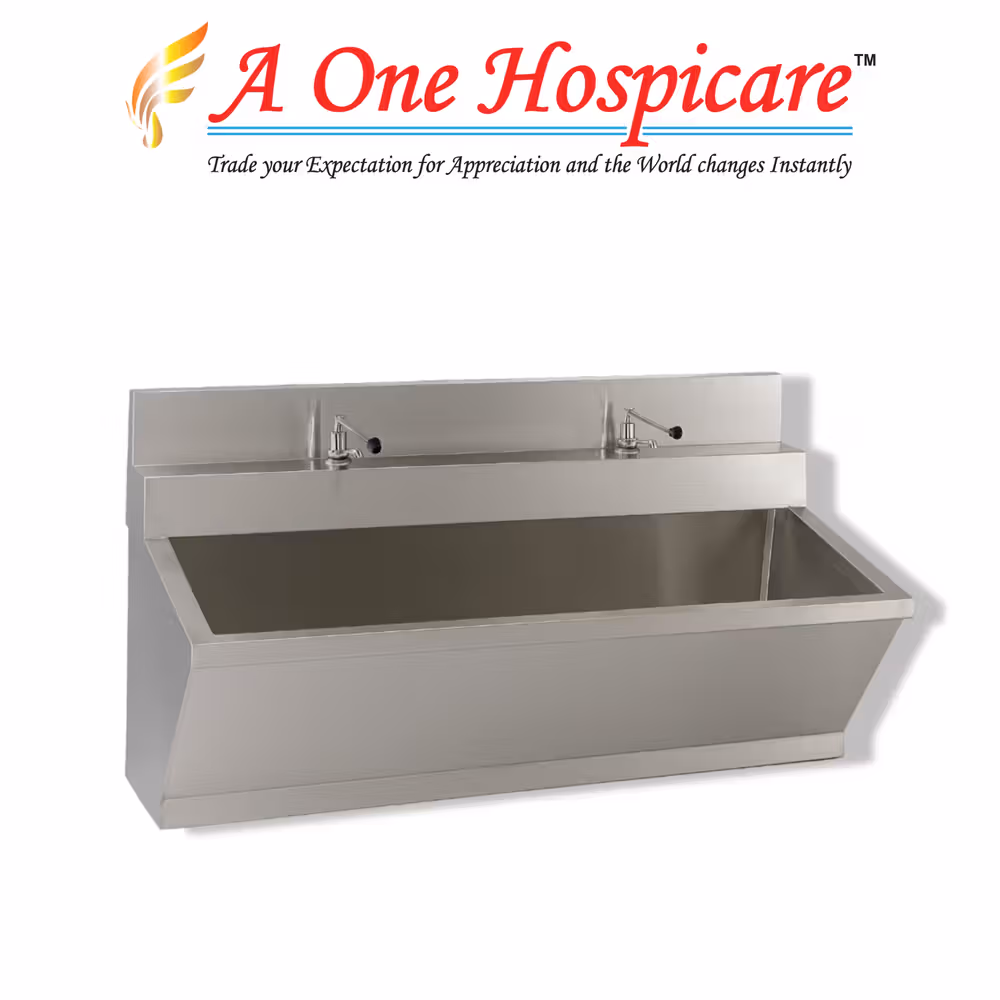 A One Hospicare Station 4 Feet Ss Scrub Wall Mounted 304 Grade AOH 185 (C)
