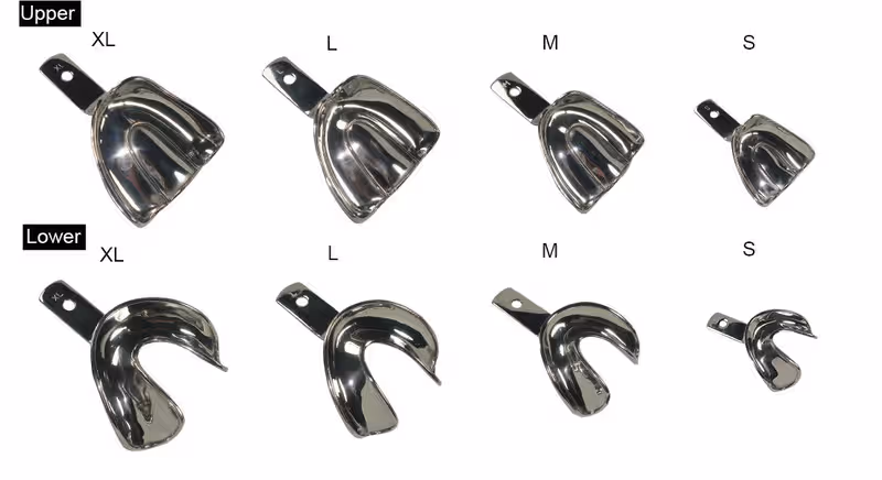 Cat Instruments Non-Perforated Stainless Steel Edentulous Trays - Set of 4 Pairs