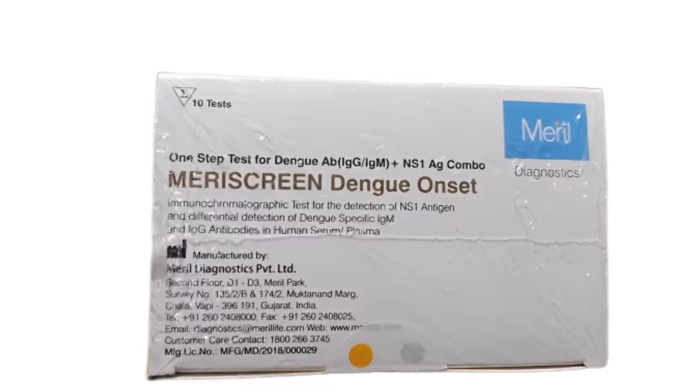 Meril Meriscreen Oneset Dengue Rapid Card - Pack of 10 Tests (RPDDON-01)