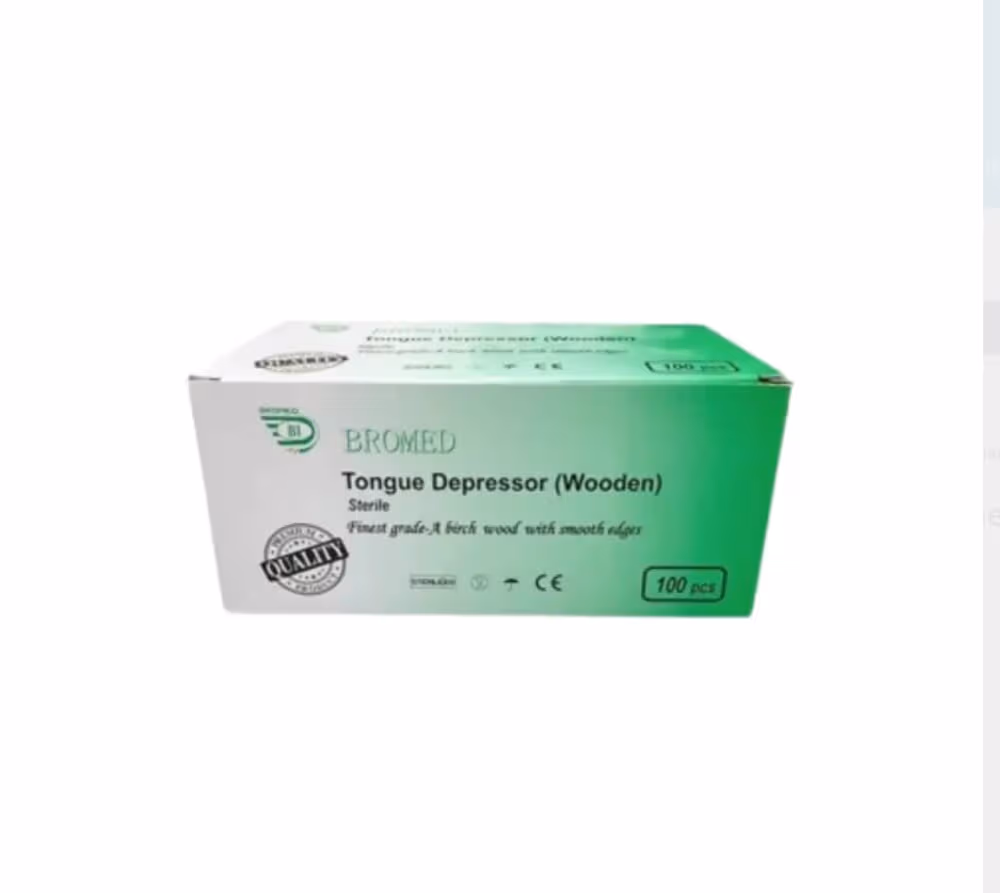 Bromed Sterile Wooden Tongue Depressor - Pack of 100