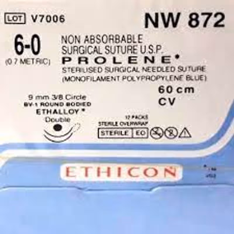 Ethicon Prolene Suture 6-0 - NW872 Pack of 12