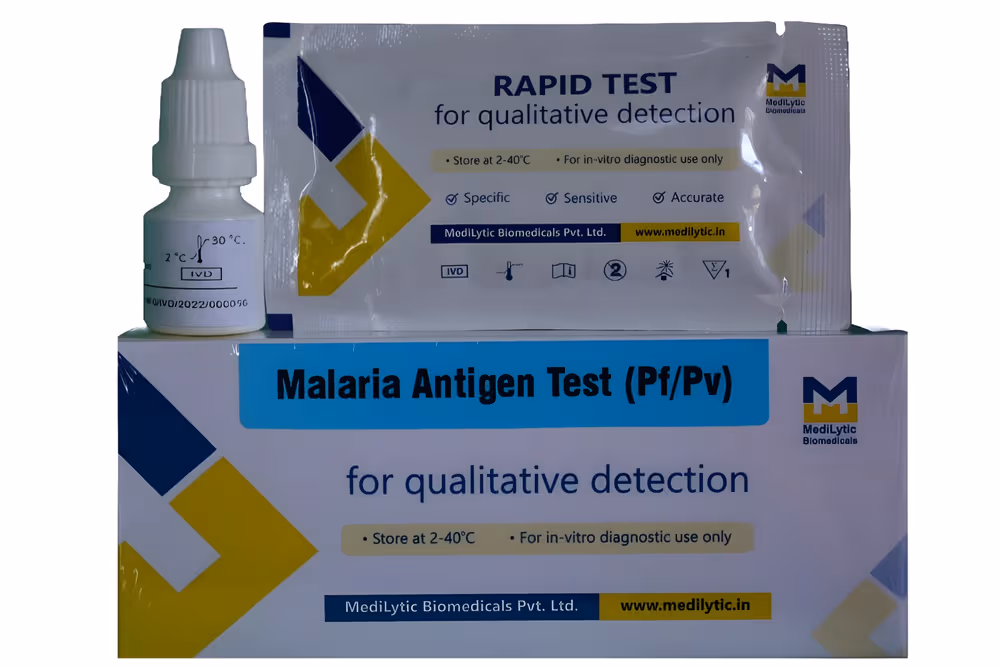 Medilytic Biomedicals Malaria Pf/Pv Antigen Rapid Card - Pack of 3 Tests