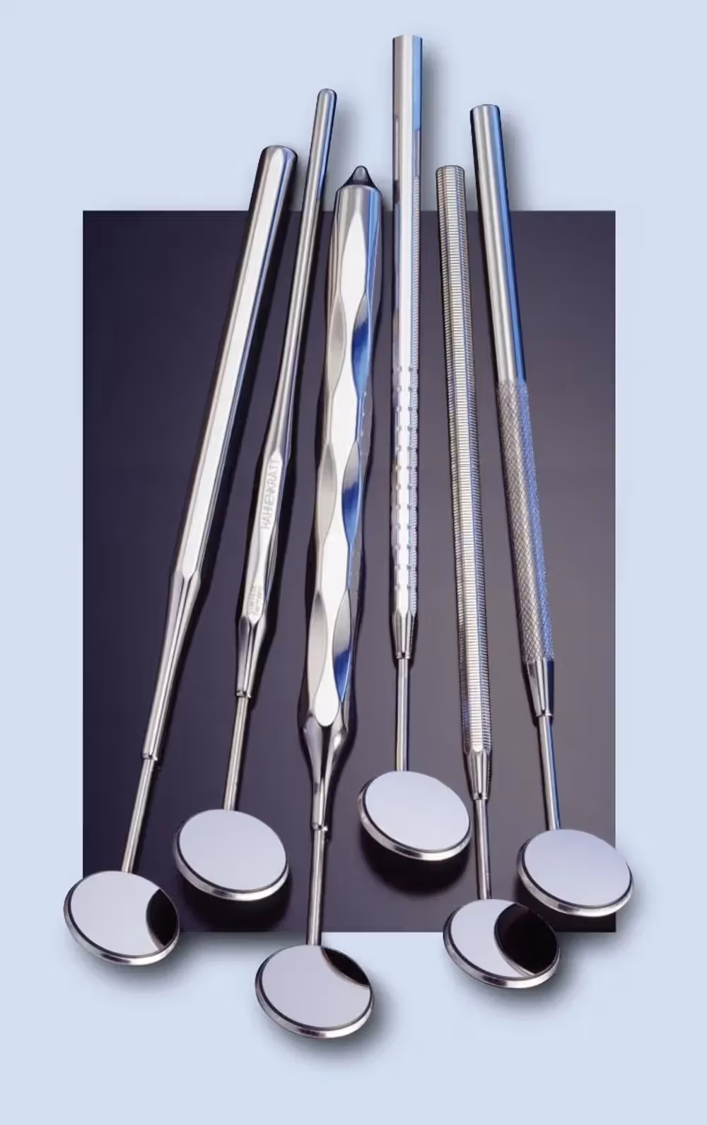 Hahnenkratt Stainless Steel Handles for Mouth Mirror - Polished Octagonal SE