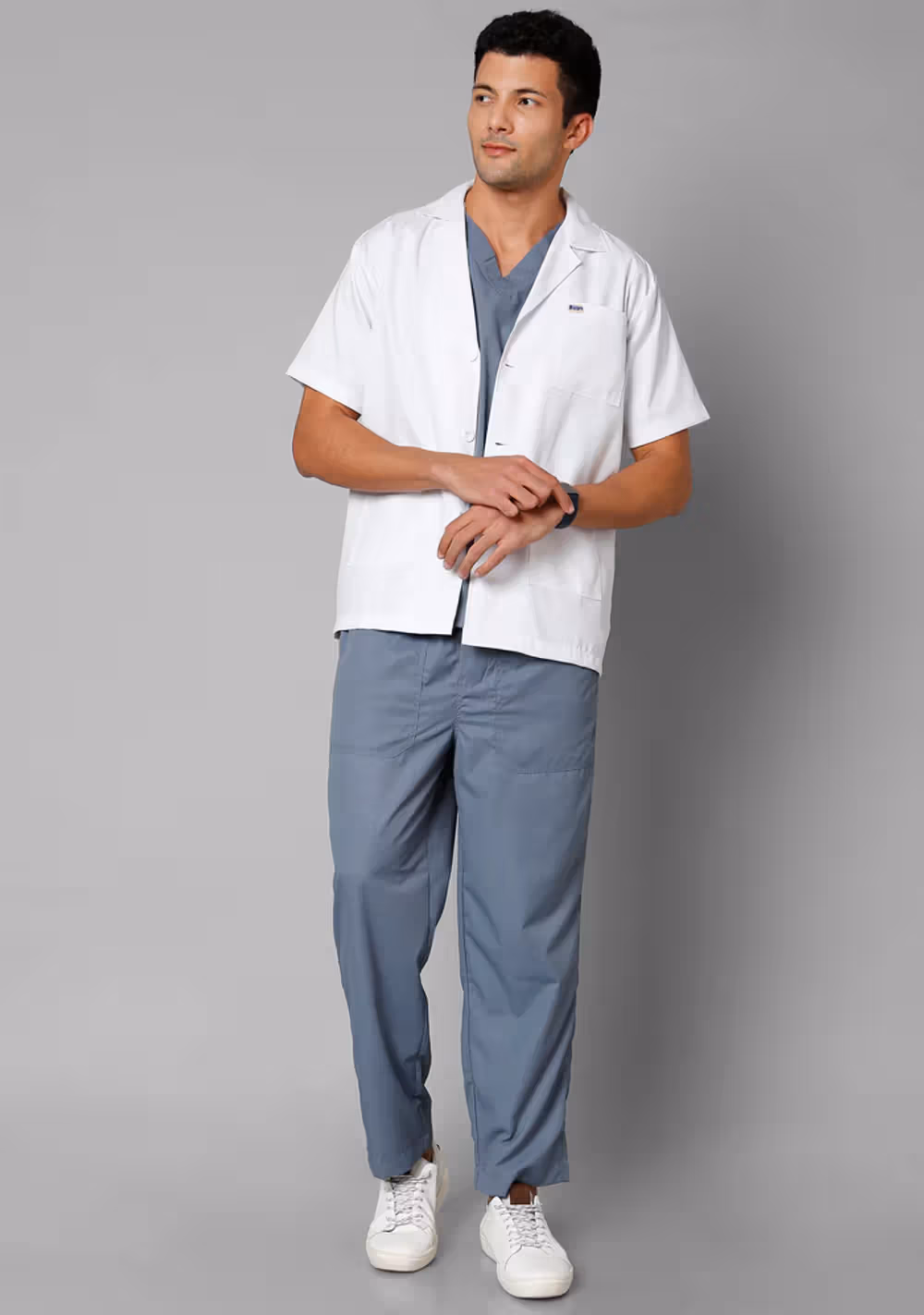 Knya Everday Men's Labcoat - Short Sleeves Short Length XS Pack of 1 Piece