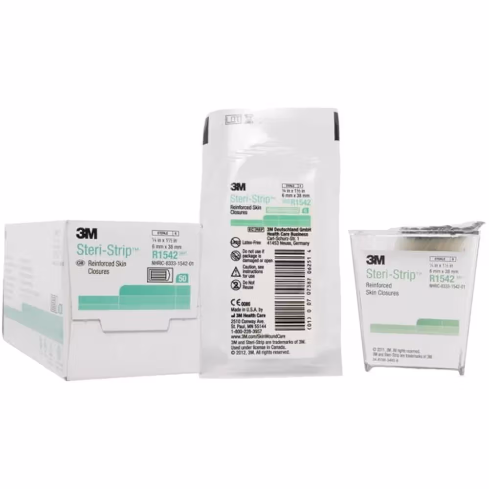 3M Steri-Strip Adhesive Tape - 0.25inch x 1.5inch Pack of 50 (R1542)