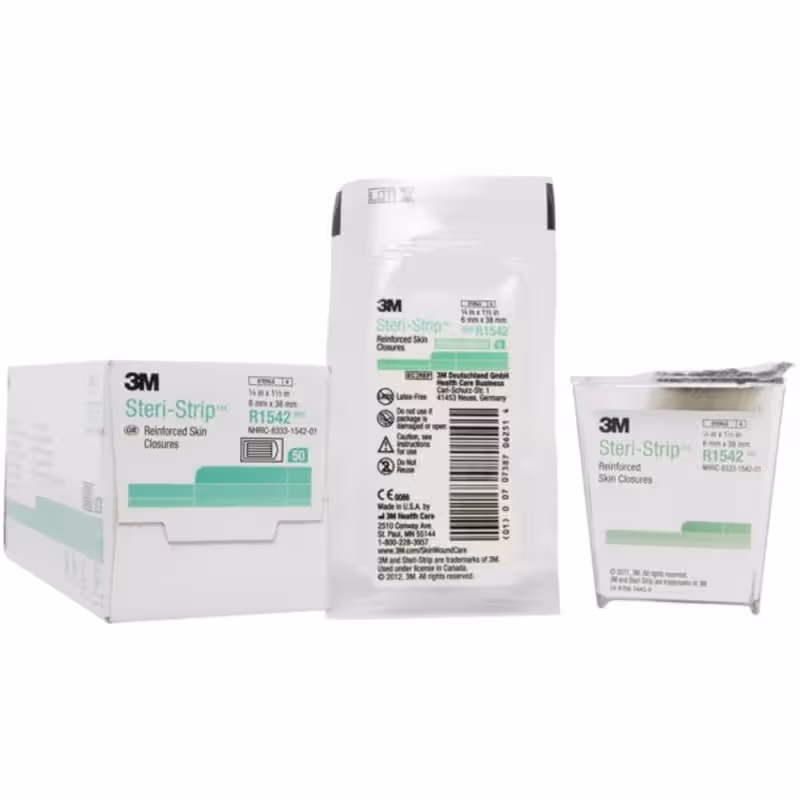 3M Steri-Strip Adhesive Tape - 0.25inch x 1.5inch Pack of 50 (R1542)
