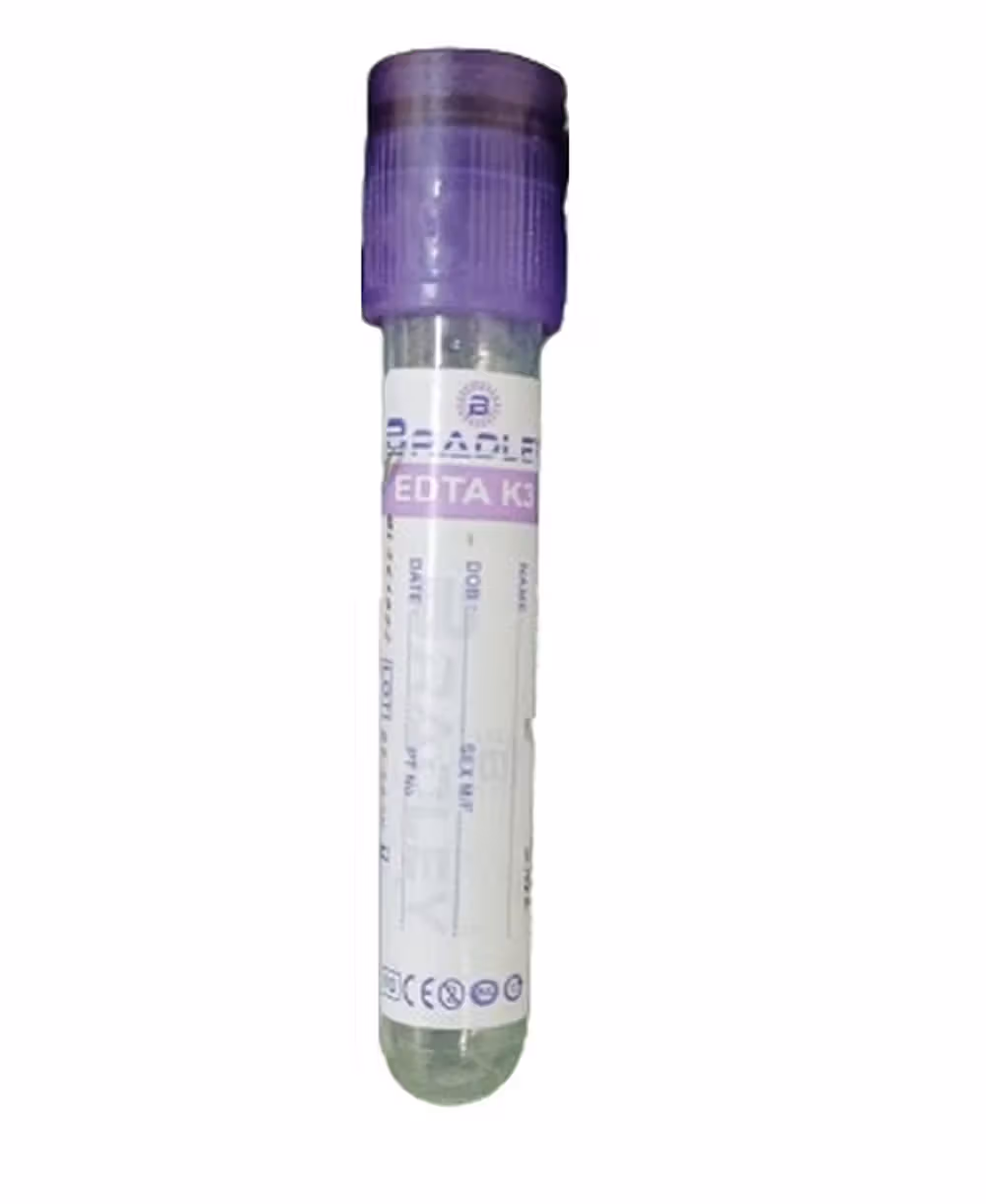 5 x  Bradley EDTA K3 Vacuum Blood Collection Tube - 3ml Pack of 100 Pieces (BL-7007)
