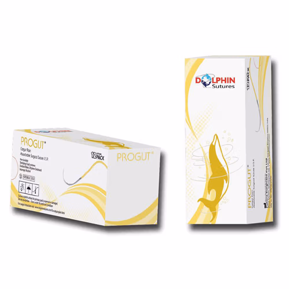 Dolphin Progut Chromic Suture 3-0 - FS 4237 Pack of 12