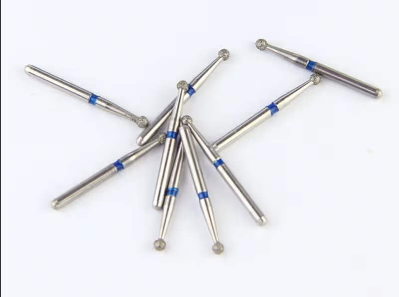 Octa Dental Ball Round (BR) Series Regular Shank Diamond Burs - Fine (Red) BR-48F (Pack of 5)