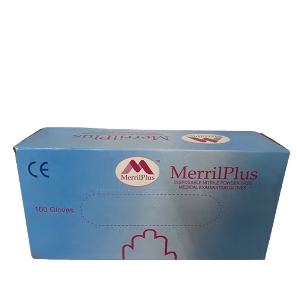 5 x  Merrilplus Nitrile Examination Gloves - Powder Free Small Pack of 100