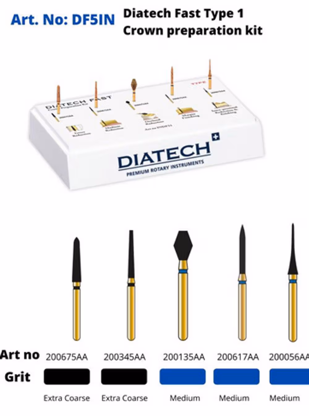 Coltene Diatech Fast Type 1 Crown Preparation Kit