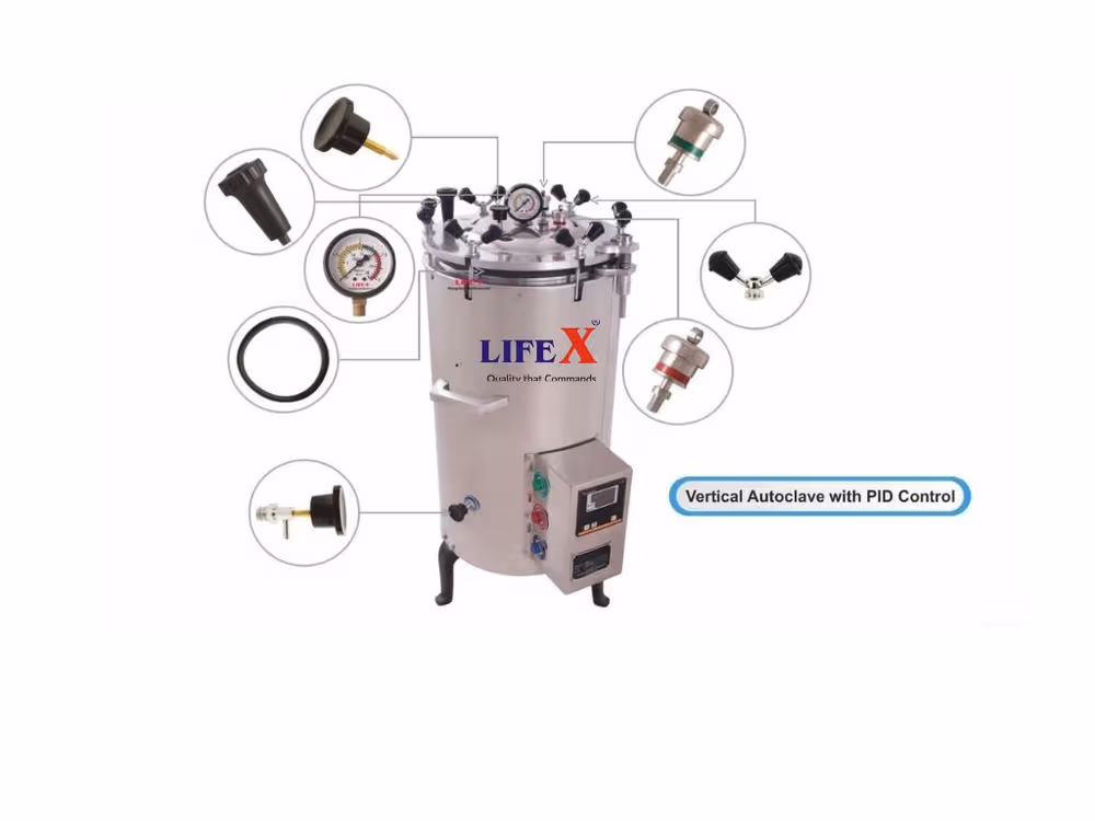 LIFEX PID Controlled Autoclave - 12" x 22" (39Liter) Vertical Stainless Steel