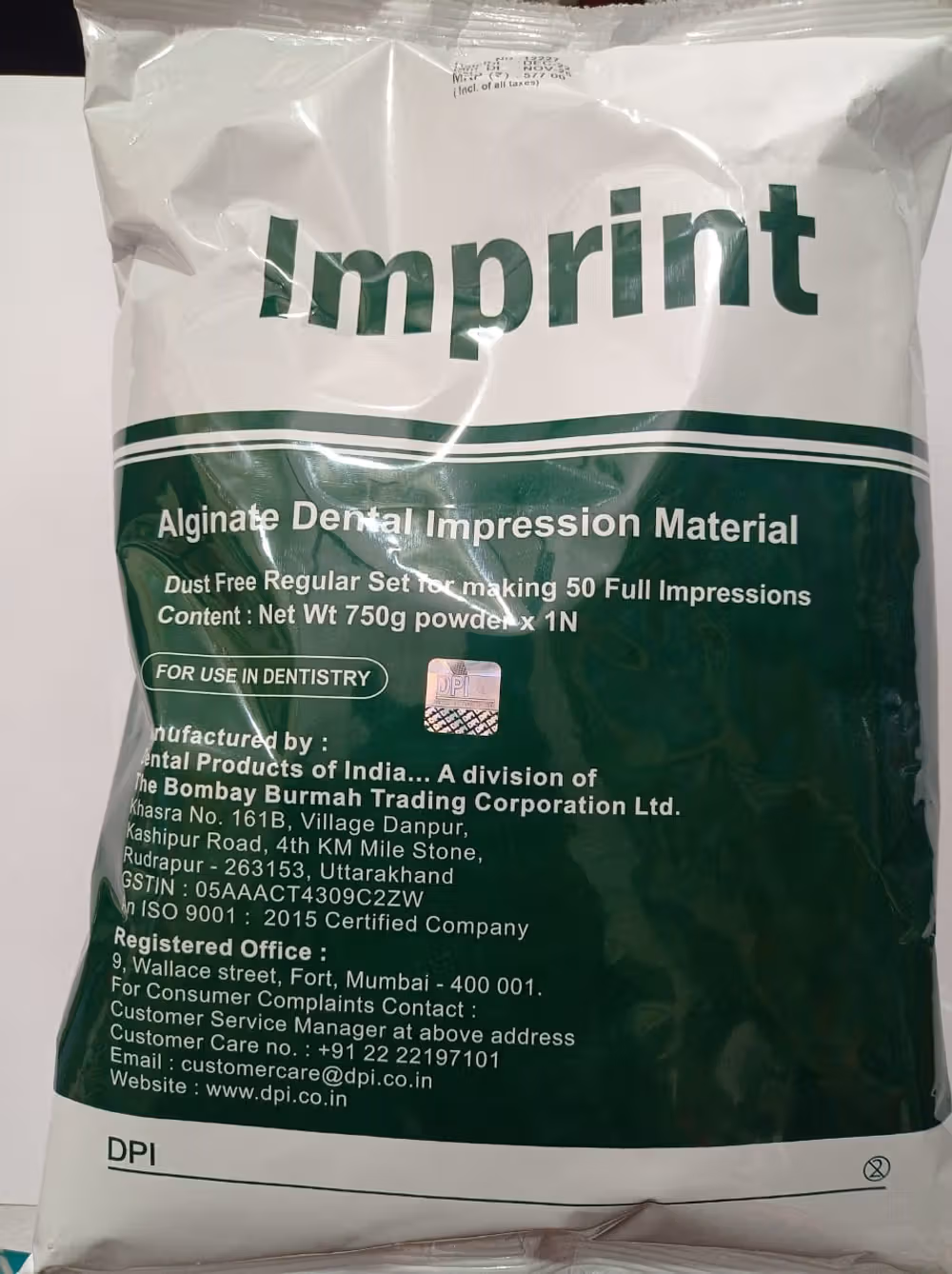 DPI Imprint Dental Alginate - 750g
