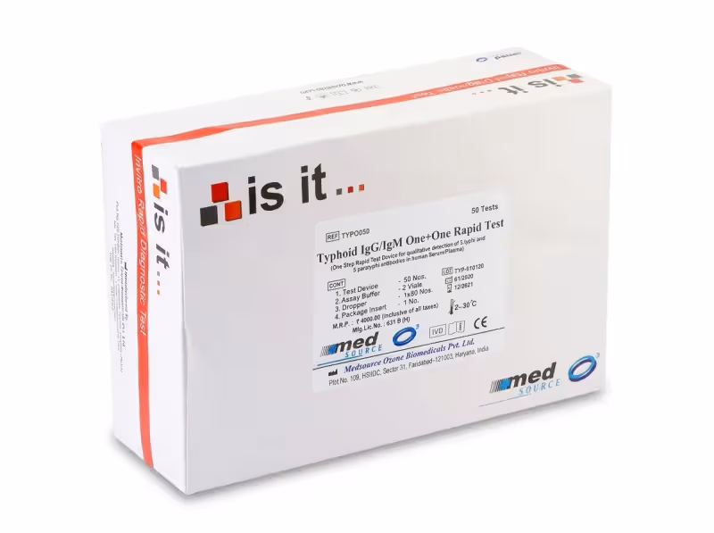Med Source Is It Typhoid IgG/IgM One+One Rapid - Pack of 50 Tests