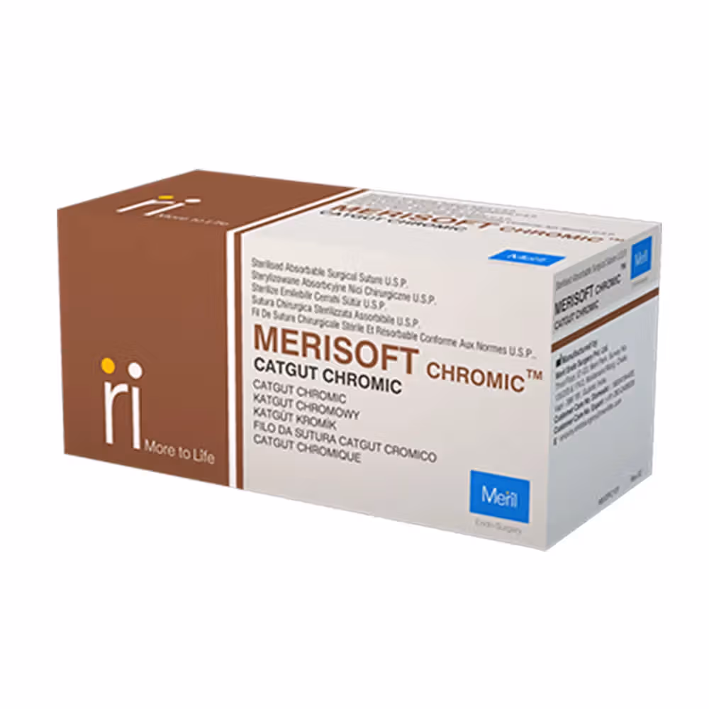 Meril Merisoft Chromic Catgut Suture 2-0 - ME4241NX Pack of 12