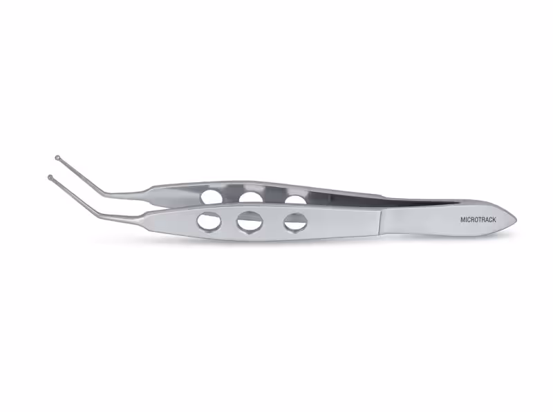 Microtrack Ring Tip Forceps - Long Model Angled MS-47080