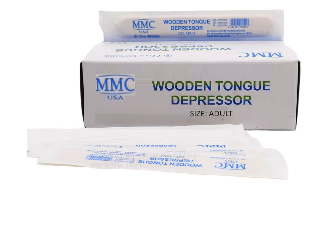 MMC Sterile Wooden Tongue Depressor - 150 x 18 x 1.6mm (Adult) Pack of 100