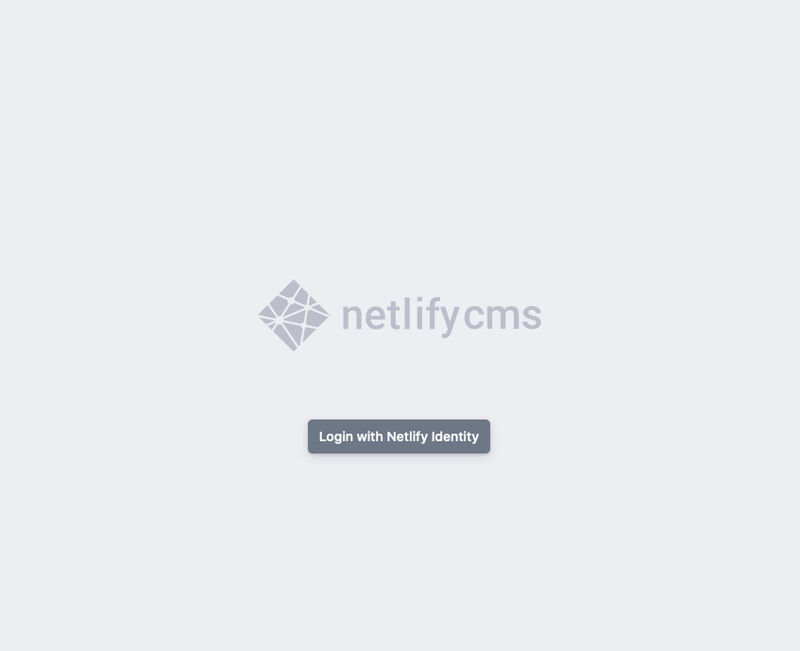 Netlify CMS Admin Page