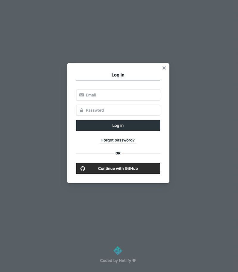 Netlify CMS login