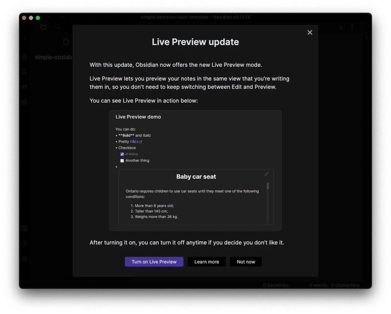 Live Preview Modal