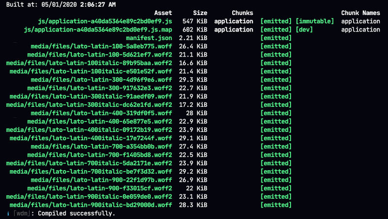 webpack-dev-server logs