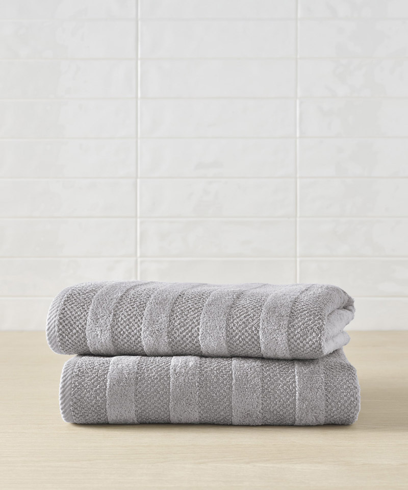 Noah Quick Dry Bath Towel Set of 2 in Steel Gray