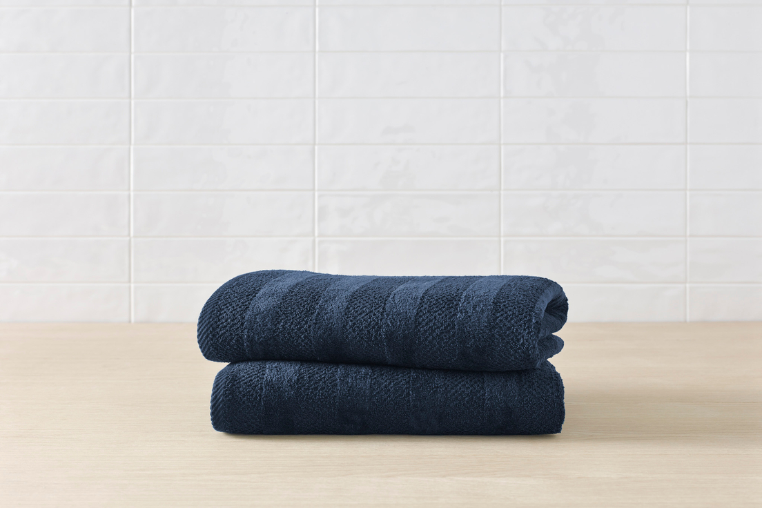 Noah Quick Dry Bath Towel Set in Indigo