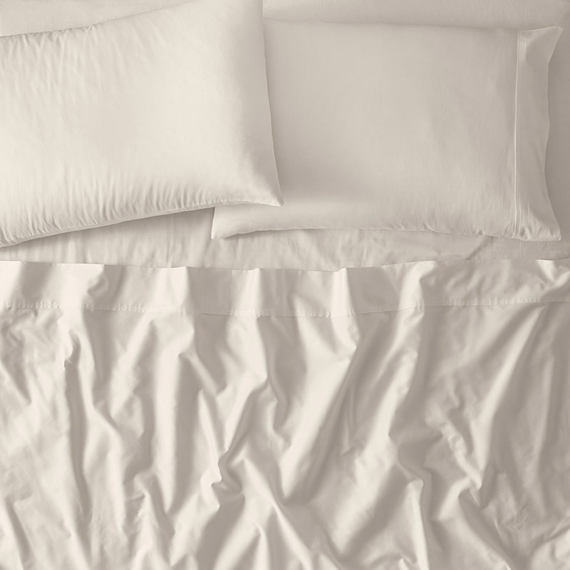 Lane Solid Cotton Cooling Sheet Set in Oatmeal