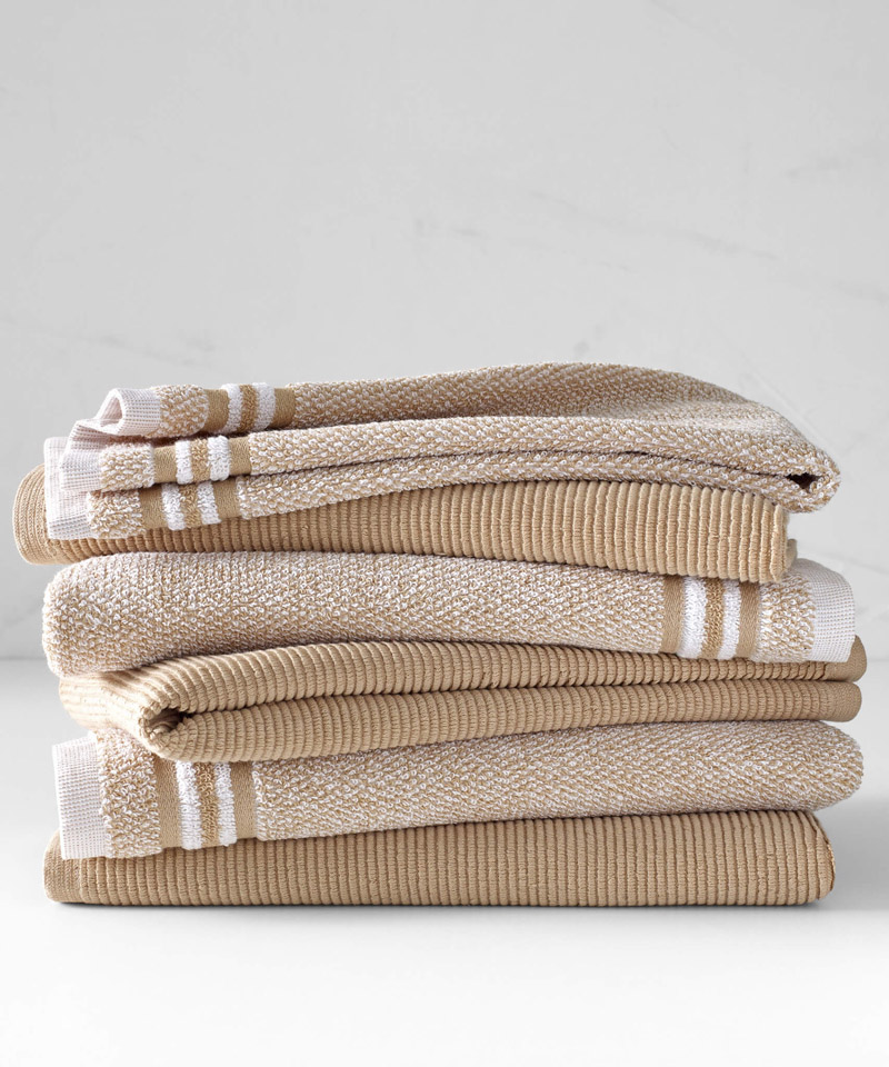  Logan Marled Rib Kitchen Towel in Taupe