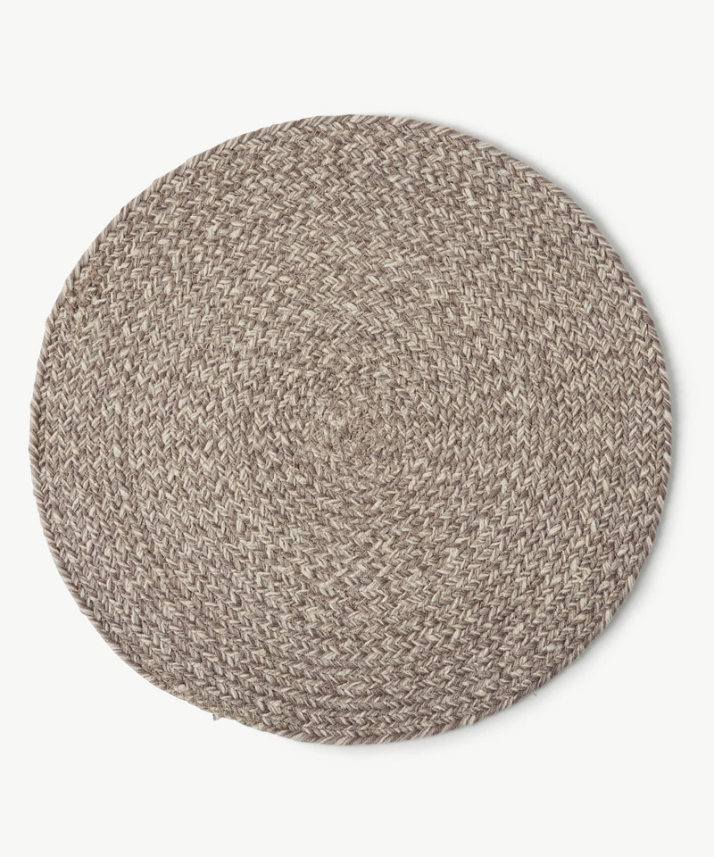 Everly Braided Round Placemat in Stone
