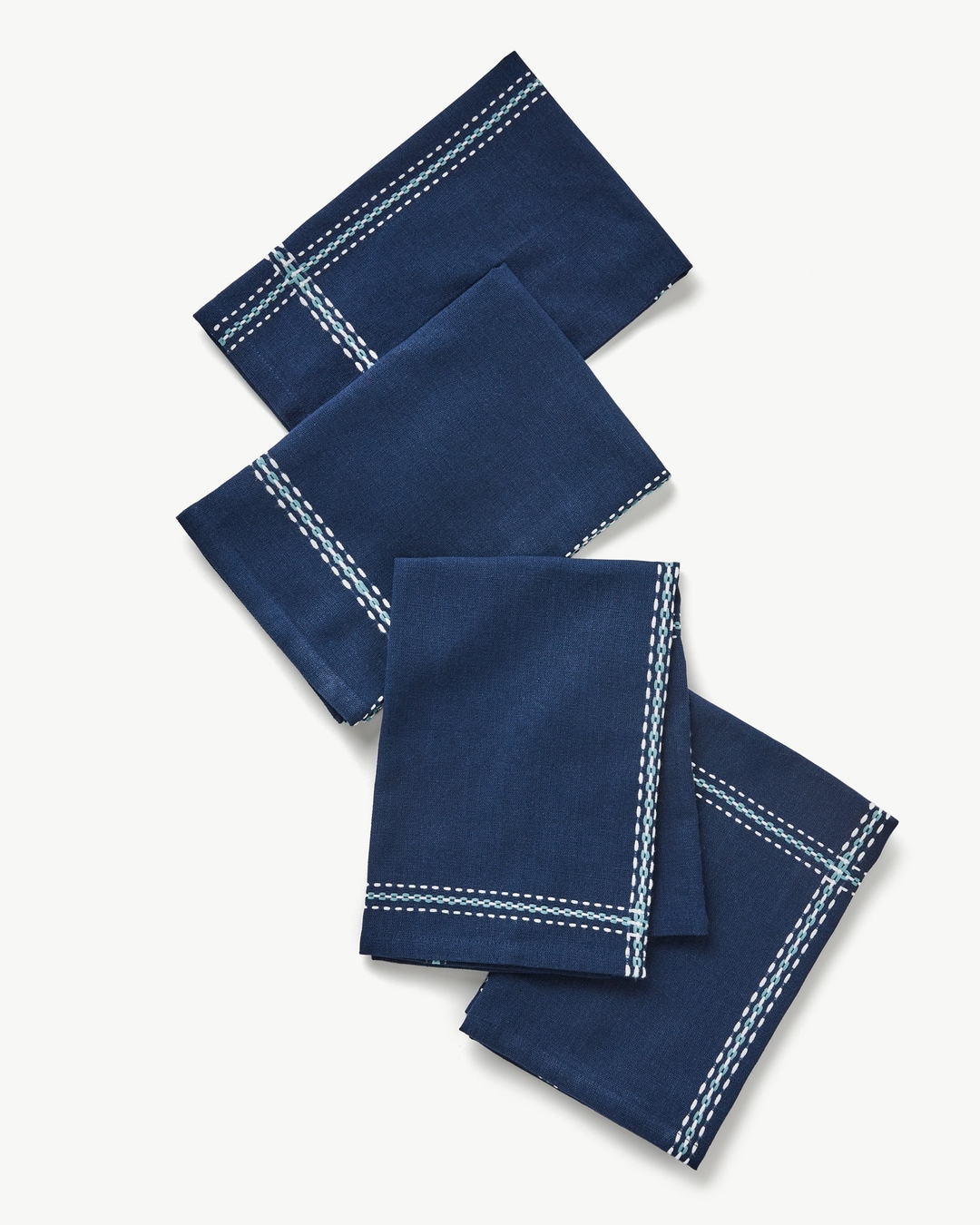 Blake Farmhouse Plaid Napkin Set in Blue