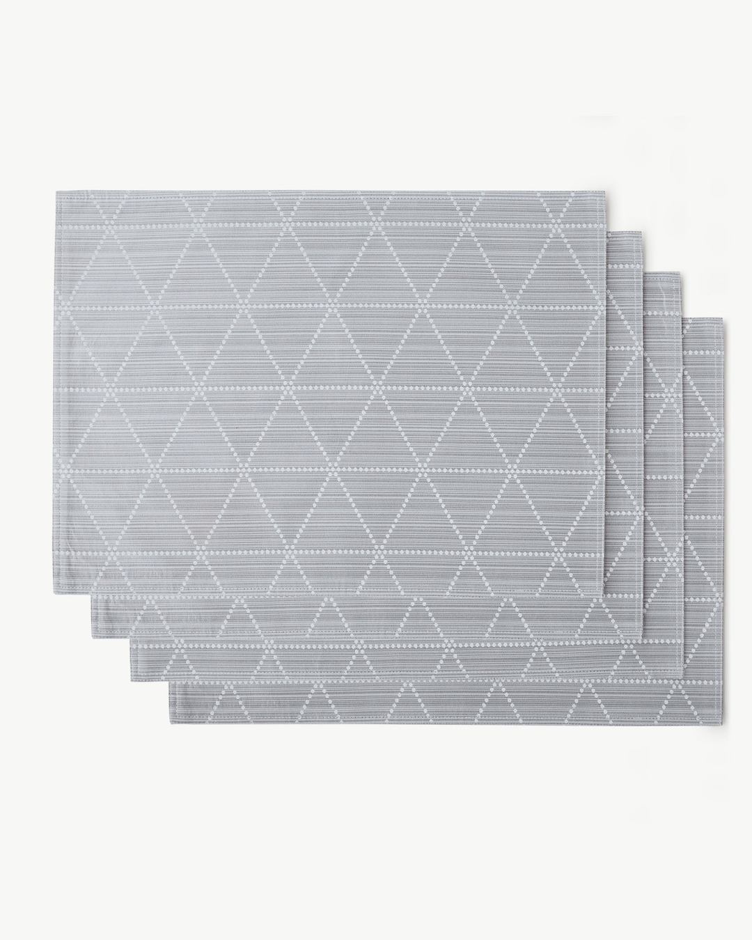 Emerson Diamond Jacquard Placemat Set in Pewter