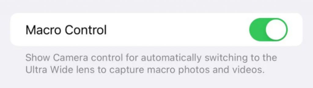 Apple iOS 15.2 / iPadOS 15.2 RC macro control feature