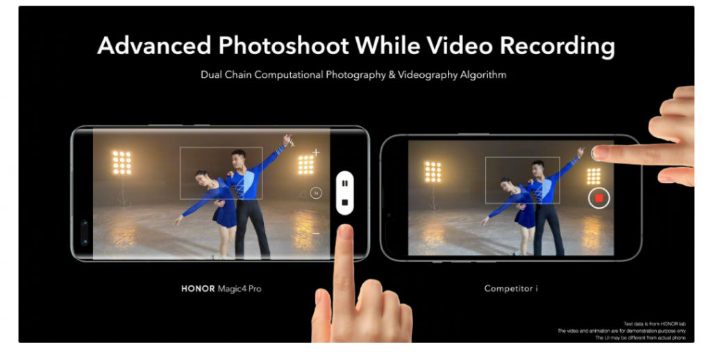 Honor Magic 4 / Pro Advanced photoshoot while video recording feature