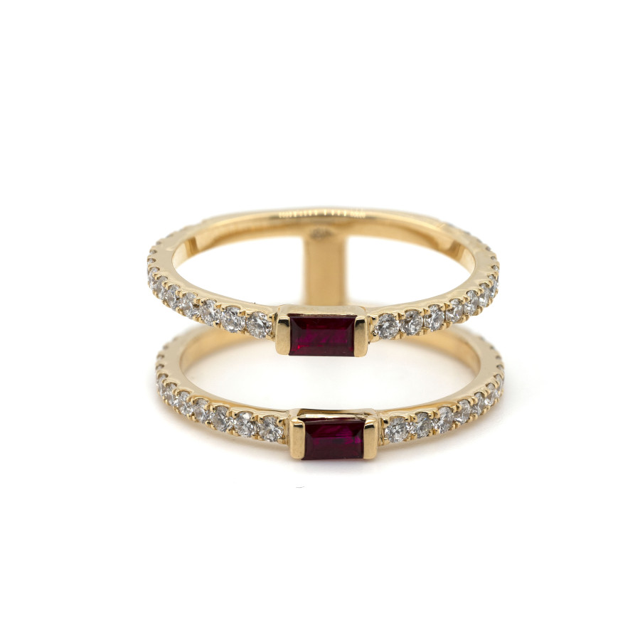  Inel Aur 18k, Rubin 0.10 ct , Diamante 0.77 ct 1